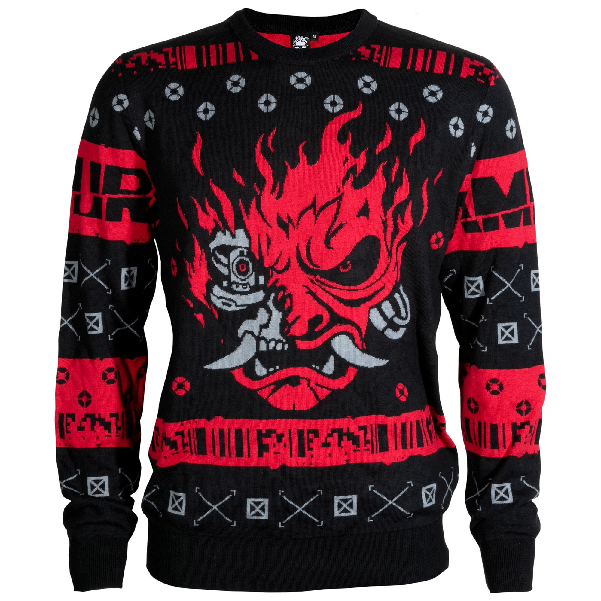 фото Свитер мужской cyberpunk 2077 cheer up samurai ugly holiday sweater черный l