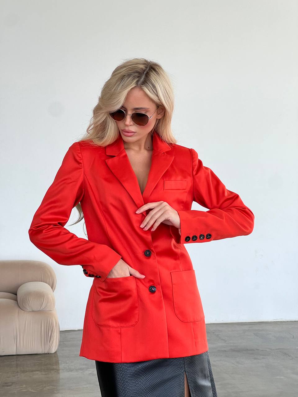 Пиджак женский Oskar П23 оранжевый M