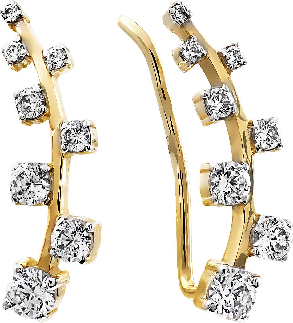 Серьги из желтого золота Гранат 2.20.15.0831.00-4572, фианит