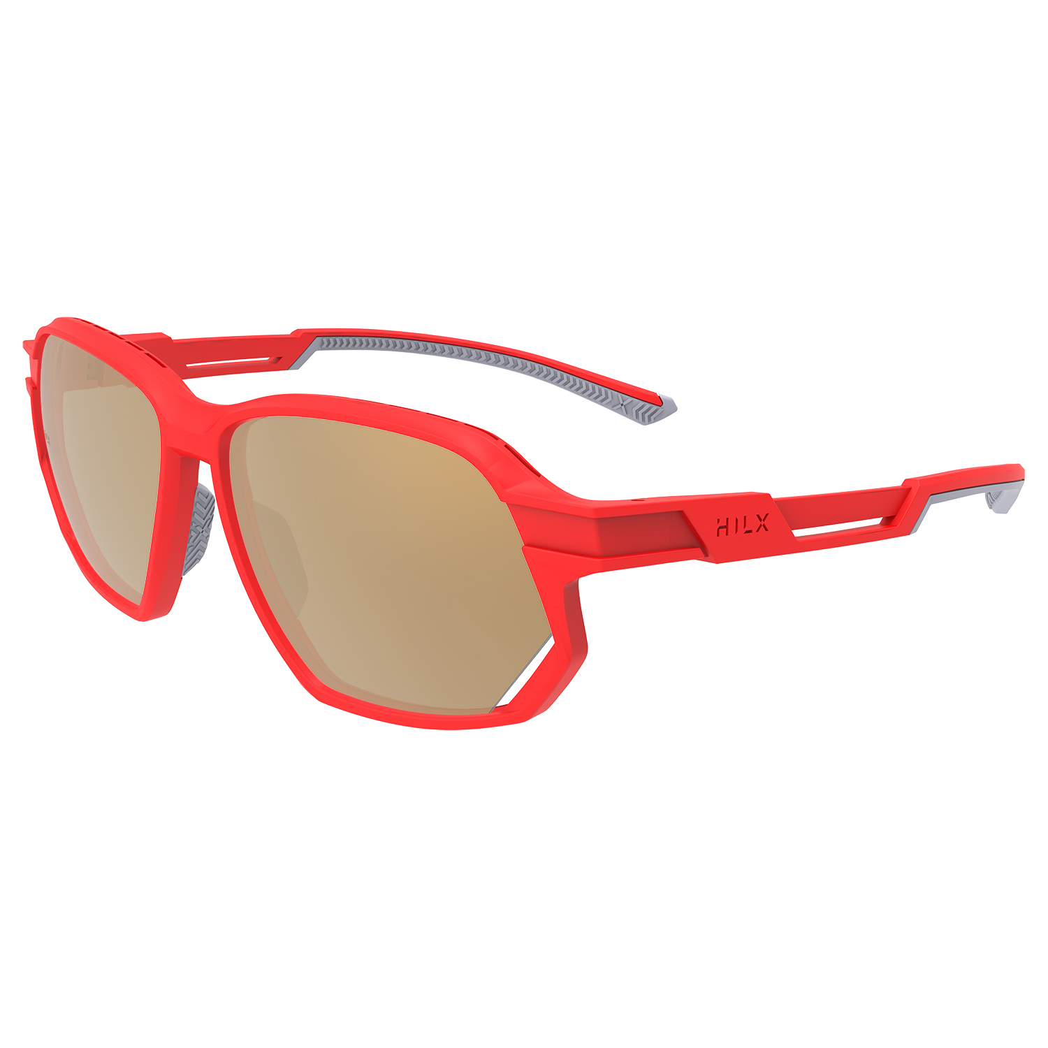 Спортивные солнцезащитные очки унисекс HILX Syndicate matt solid Ferrari red/gold lens