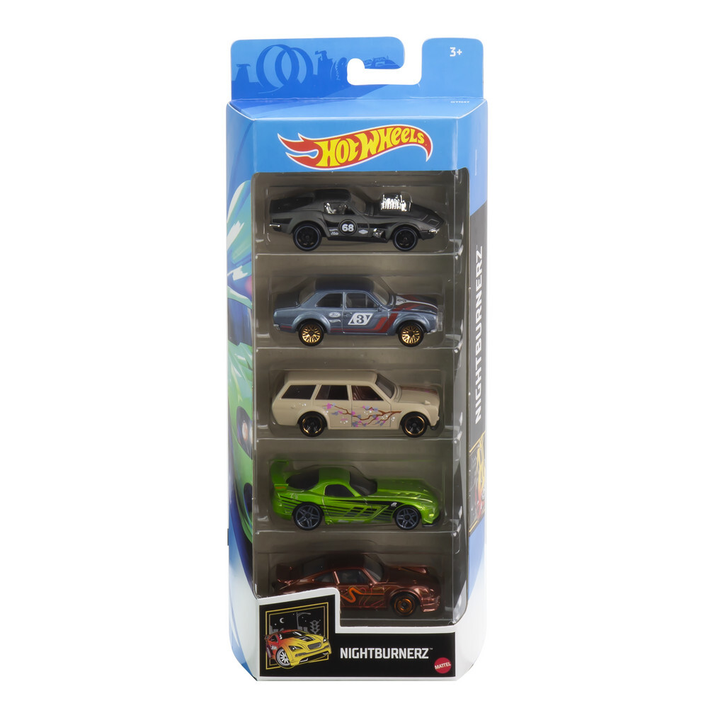 фото Набор машинок hot wheels коллекционные nightburnerz 5 шт. gtn47