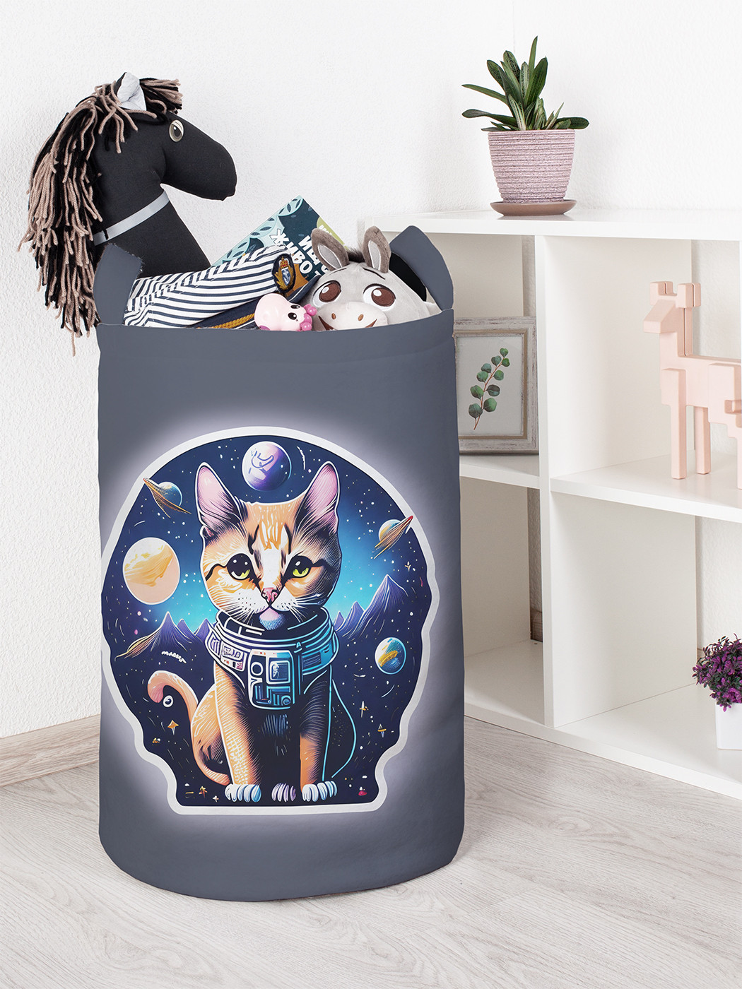 

Корзина для игрушек JoyArty Хвостатый космонавт 75л toba 427034 L, Серый