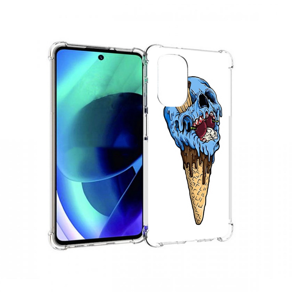 

Чехол MyPads Tocco для Motorola Moto G51 мороженное череп (PT227078.365.484), Прозрачный, Tocco