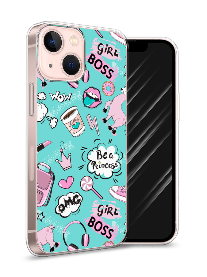 

Чехол Awog на Apple iPhone 13 mini / Айфон 13 mini "Стильная лама", Разноцветный, 14150-1