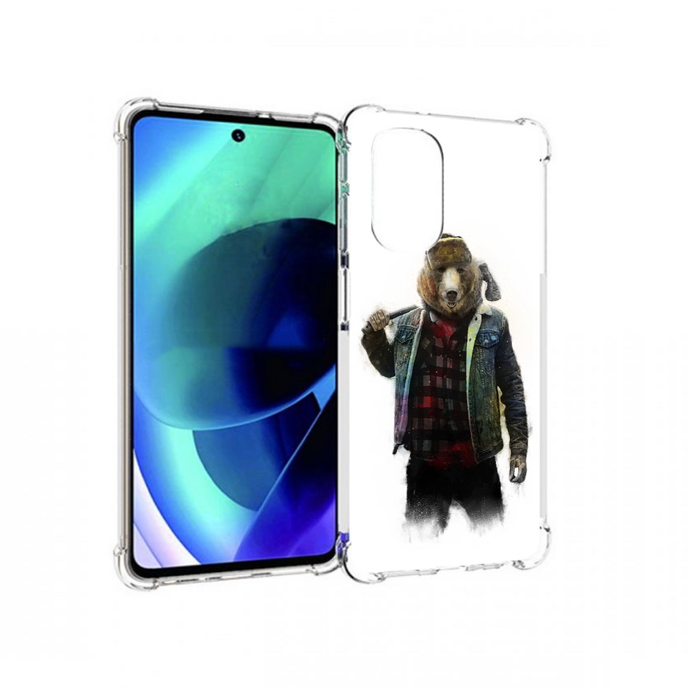 

Чехол MyPads Tocco для Motorola Moto G51 медведь с топором (PT227078.365.469), Прозрачный, Tocco