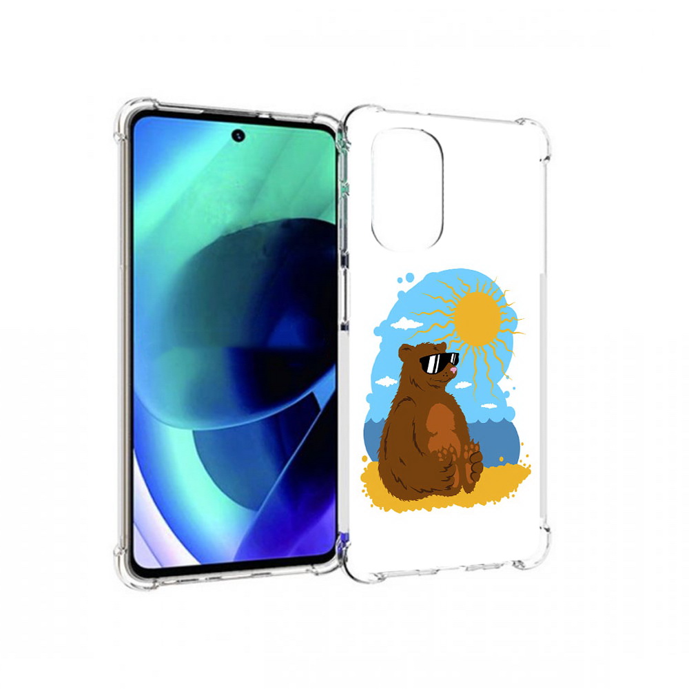 

Чехол MyPads Tocco для Motorola Moto G51 медведь на чиле (PT227078.365.468), Прозрачный, Tocco