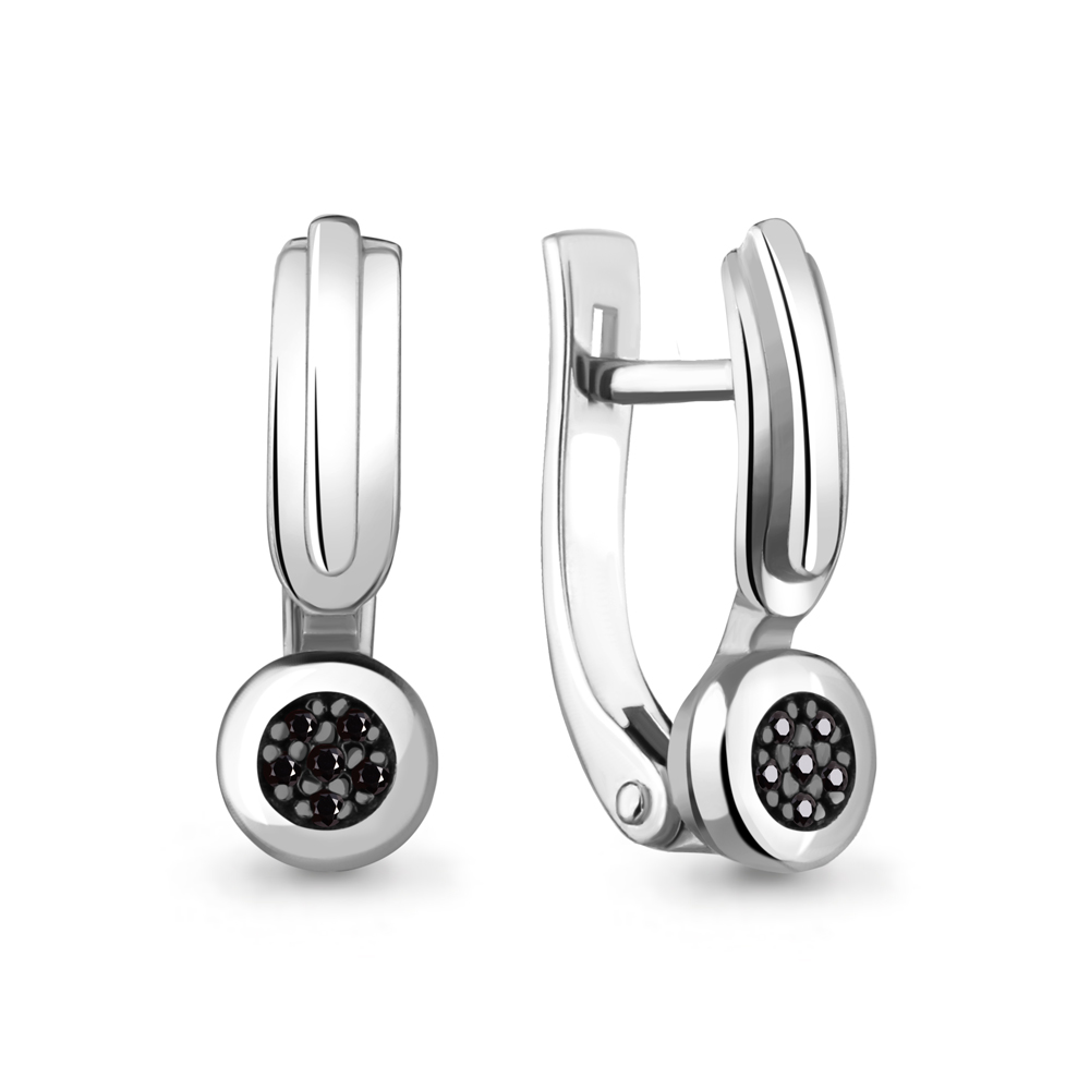 

Серьги из серебра с бриллиантом Aquamarine 040073Ч_925_р, 040073Ч_925_р