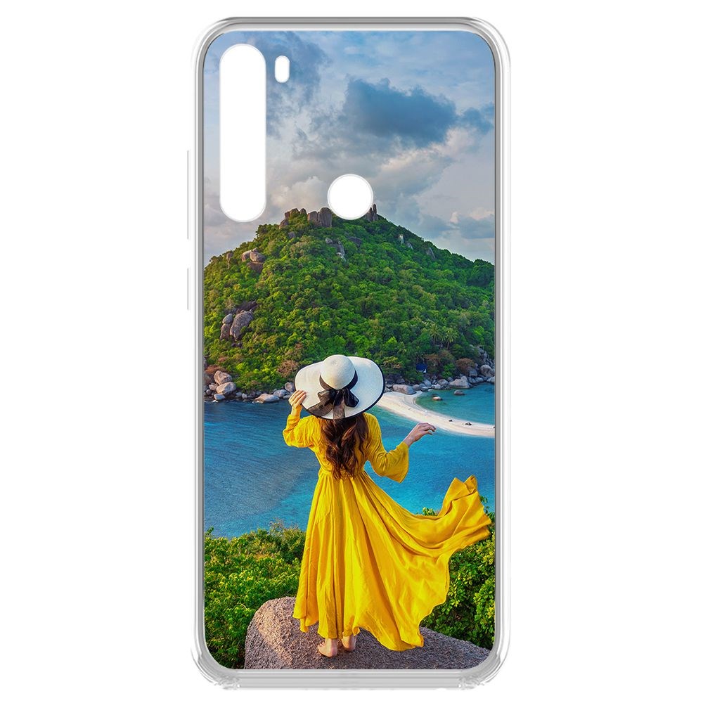 Чехол-накладка Krutoff Clear Case Платье летнее женское для Xiaomi Redmi Note 8 (2021)