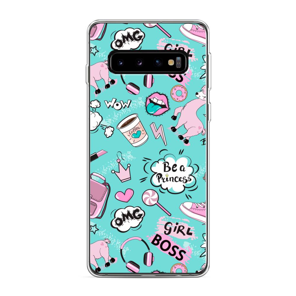

Чехол Awog на Samsung Galaxy S10 "Стильная лама", Разноцветный, 27050-1