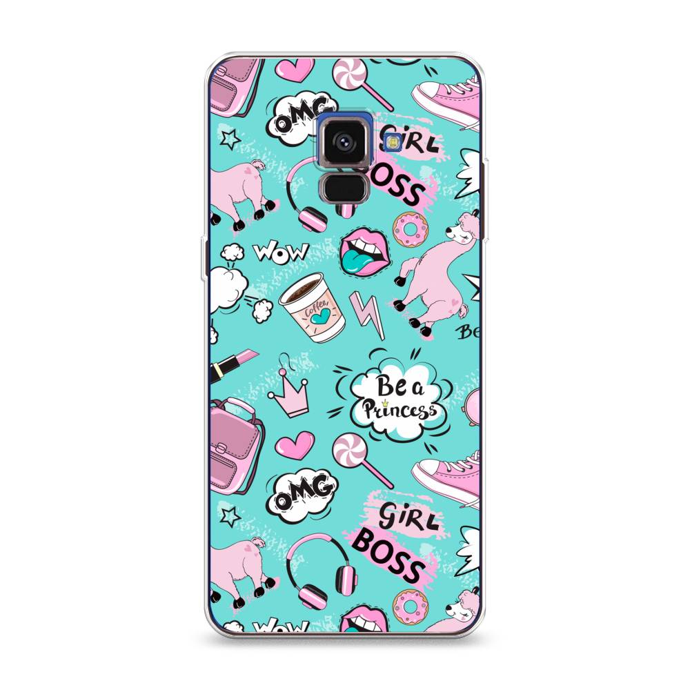 

Чехол Awog на Samsung Galaxy A8 2018 "Стильная лама", Разноцветный, 25450-1
