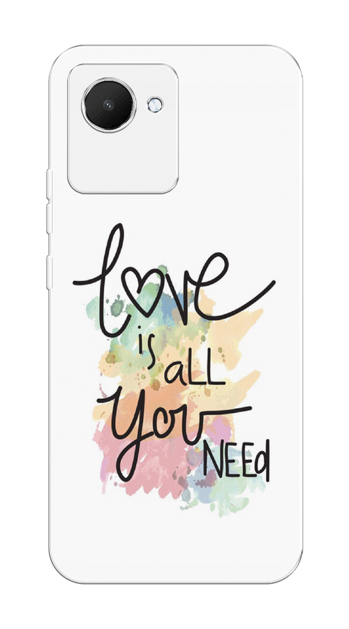 

Чехол на Realme C30 "Love is all you need", Белый;черный;зеленый, 2510550-1