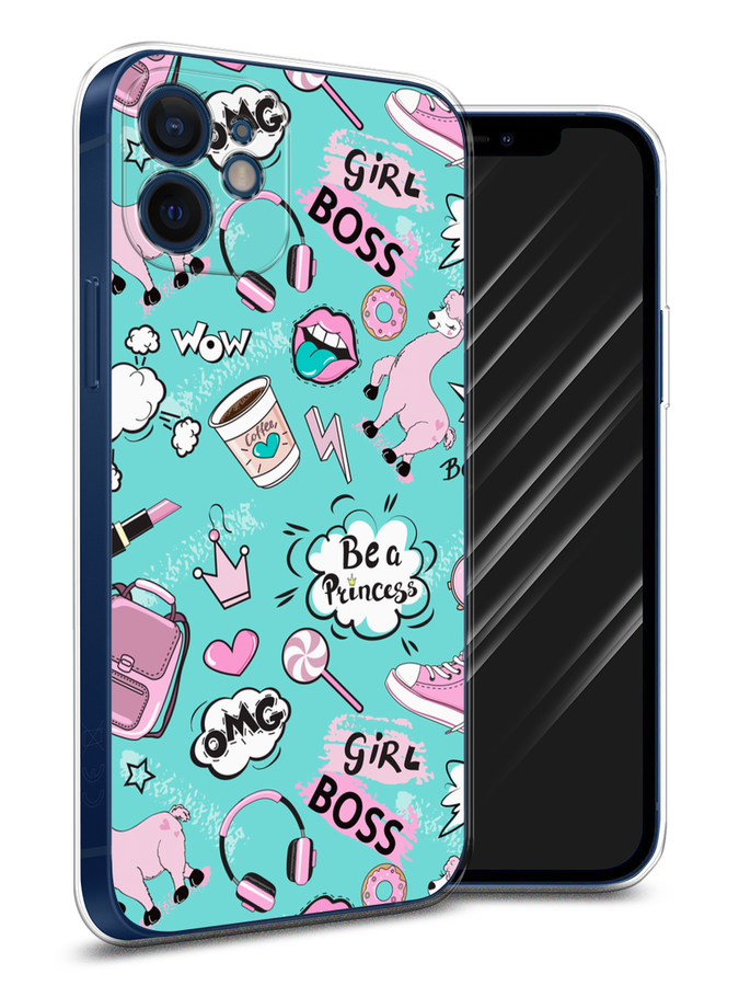 

Чехол Awog на Apple iPhone 12 mini / Айфон 12 mini "Стильная лама", Разноцветный, 12650-1