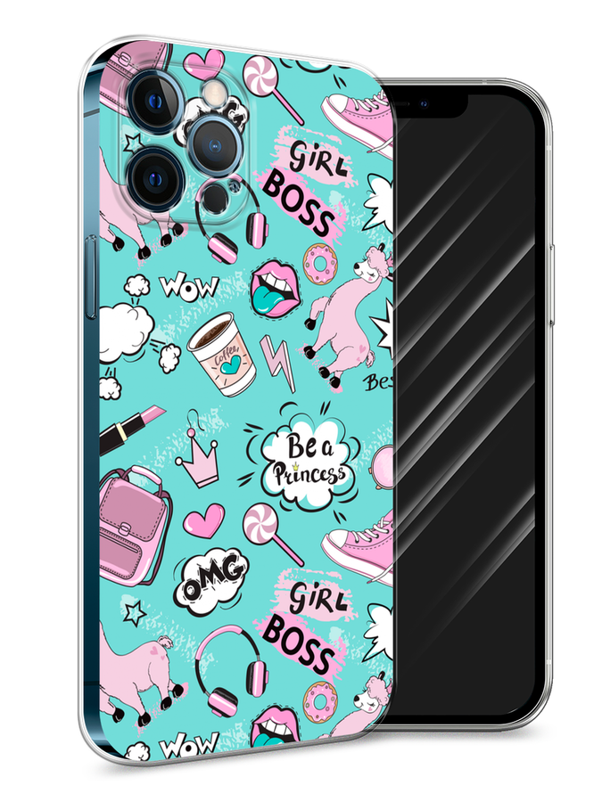 

Чехол Awog на Apple iPhone 12 Pro Max / Айфон 12 Pro Max "Стильная лама", Разноцветный, 12750-1