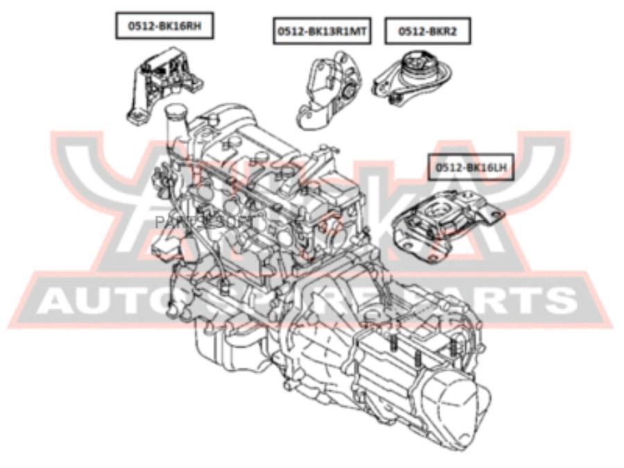 

ASVA 0512-BK16LH Опора двиг.лев.MAZDA 3 BK 2003-2008 1шт