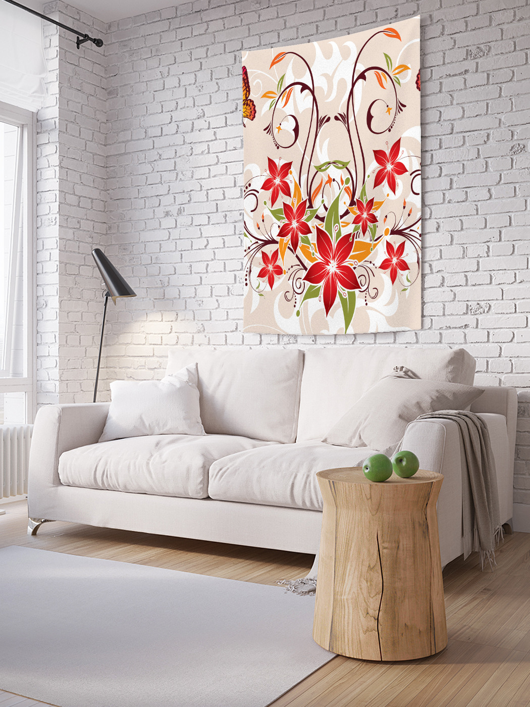 

Вертикальное фотопанно на стену JoyArty Пара бабочек над букетом 150x200 см, Пара бабочек над букетом