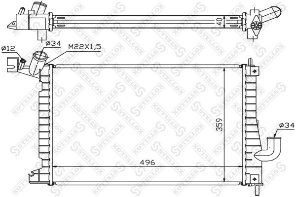 

Радиатор системы охлаждения Stellox 1025262SX