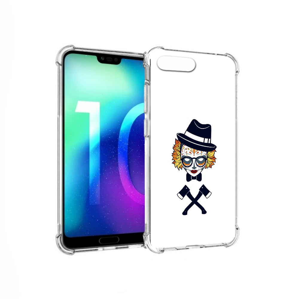 Чехол MyPads Tocco для Huawei Honor 10 девушка в маске с топорами рисунок