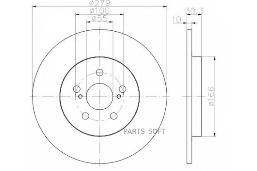 

Диск тормозной задний toyota urban cruiser/lexus ct200h /d=279mm nibk rn1689