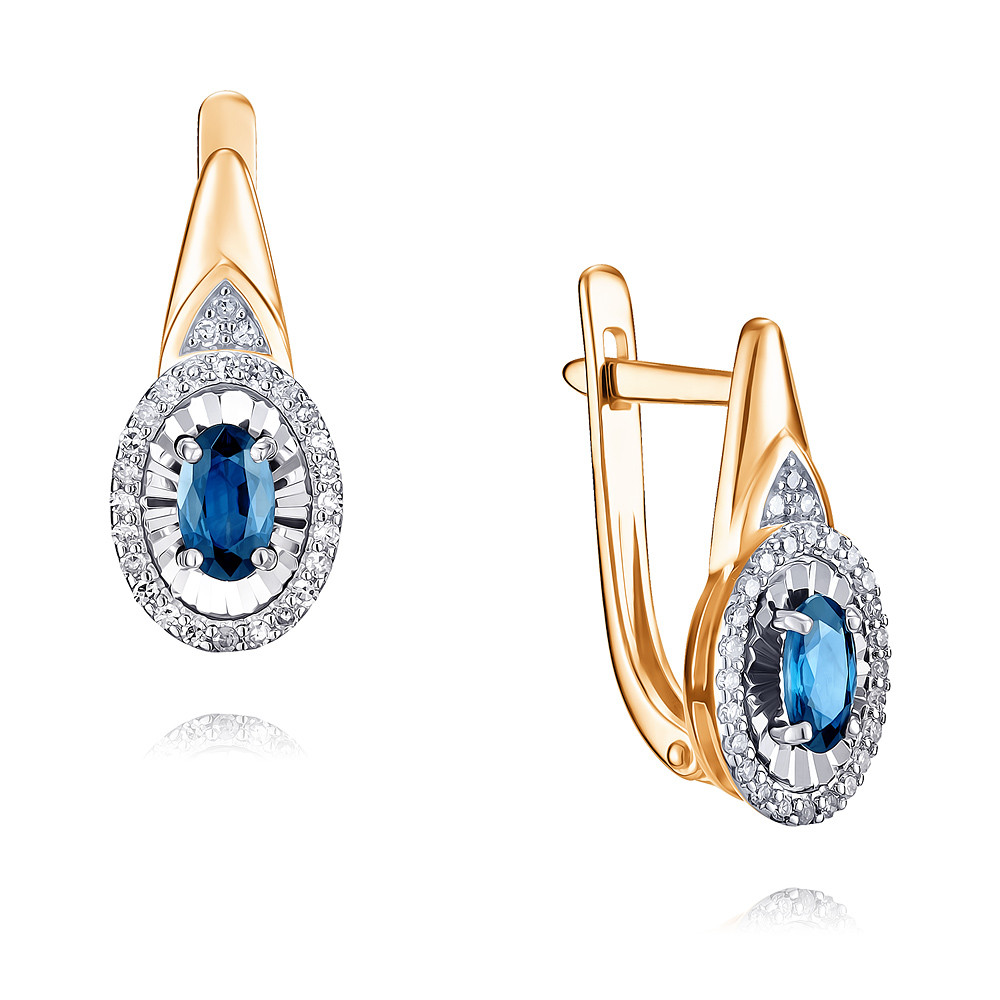 

Серьги из красного золота с бриллиантом/сапфиром ADAMAS 24028563/02-А507Д-432, 24028563/02-А507Д-432