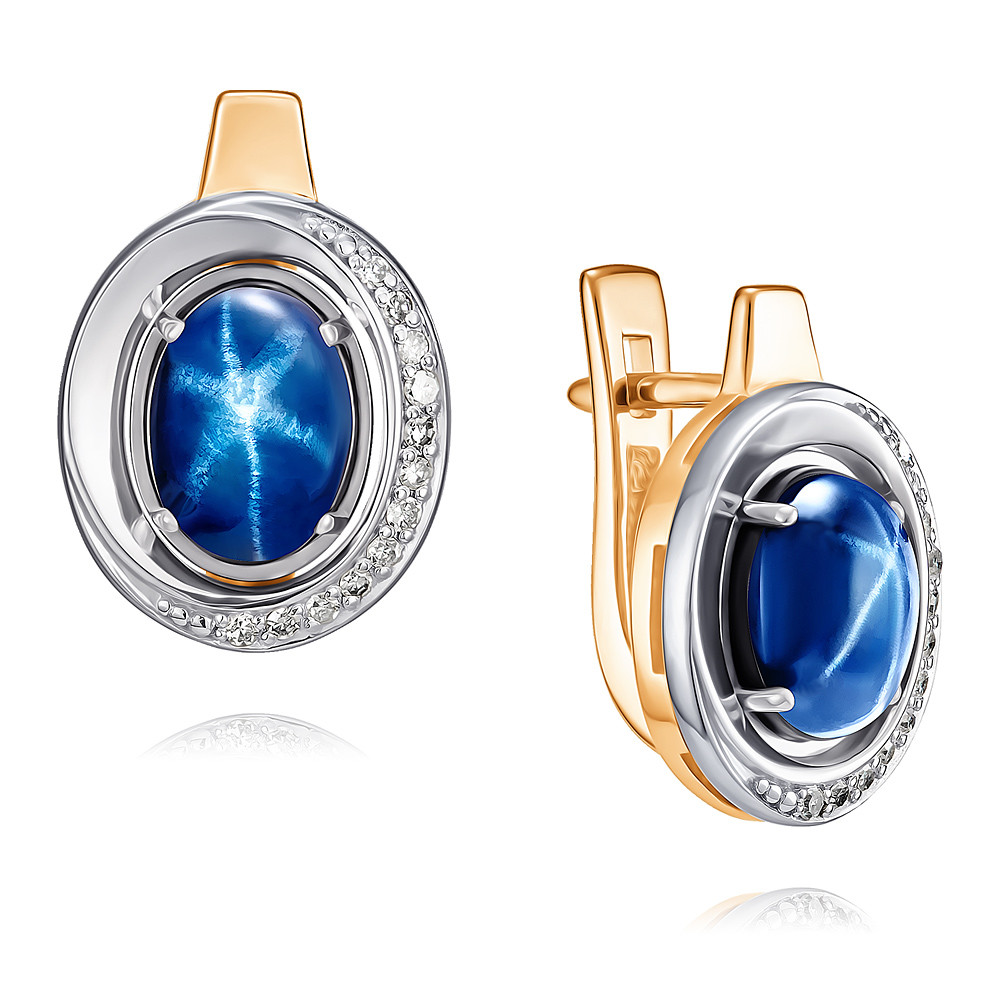 

Серьги из красного золота с бриллиантом/сапфиром ADAMAS 24028721/02-А50Д-432, 24028721/02-А50Д-432