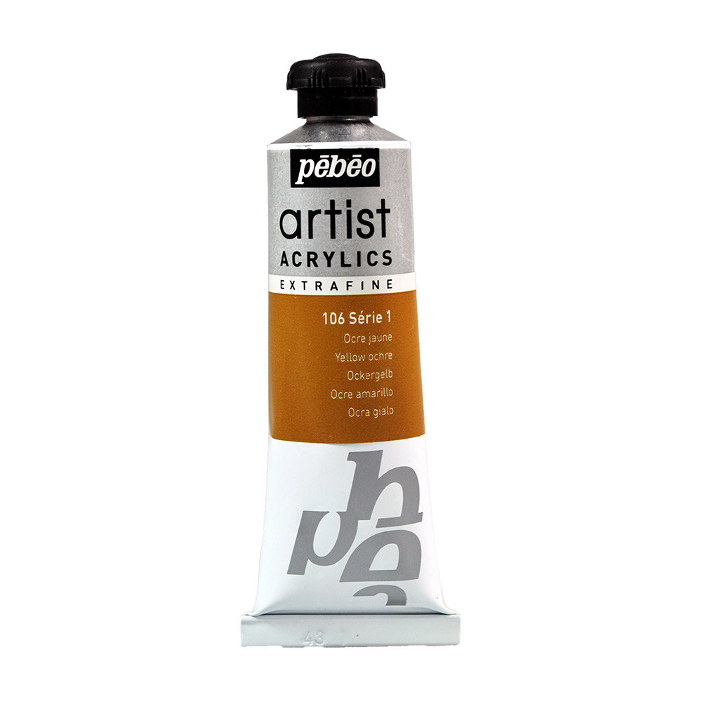 

Краски акриловые PEBEO Artist Acrylics extra fine №1 37 мл 906-106 охра желтая, Желтый;коричневый, 906-106 охра желтая