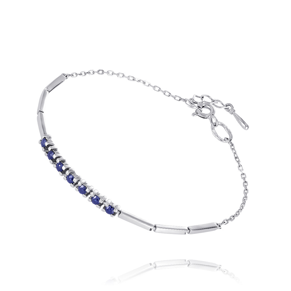 

Браслет из белого золота с сапфиром р.  ADAMAS 71037736/01-А51Д-542, 71037736/01-А51Д-542