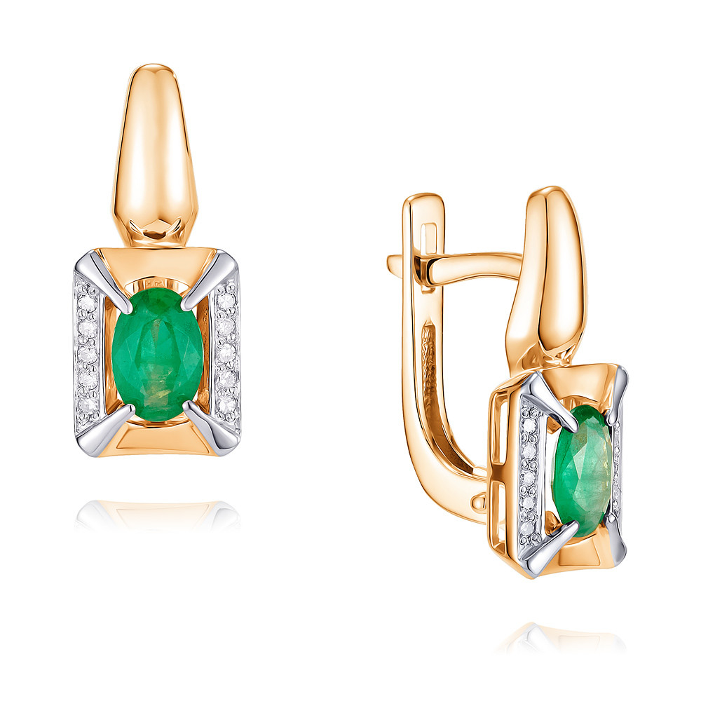 

Серьги из красного золота с бриллиантом/изумрудом ADAMAS 24037713/01-А50Д-433, 24037713/01-А50Д-433