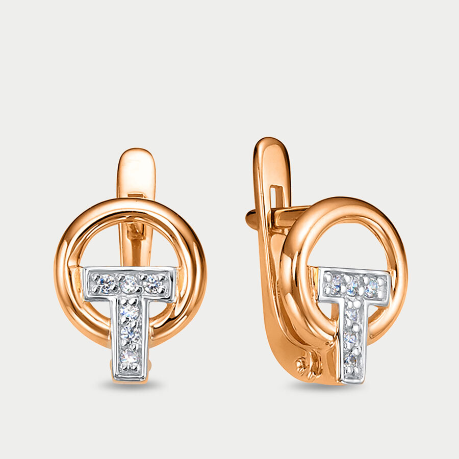 

Серьги из розового золота Delta 1204874, фианит, 1204874