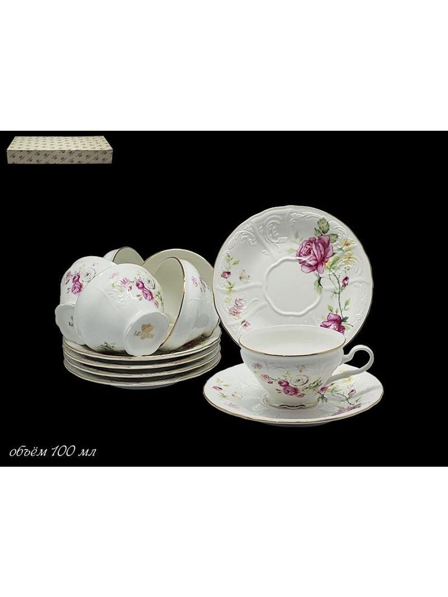 

Кофейный набор Lenardi Maria Rose 100 мл 12 пр., Белый