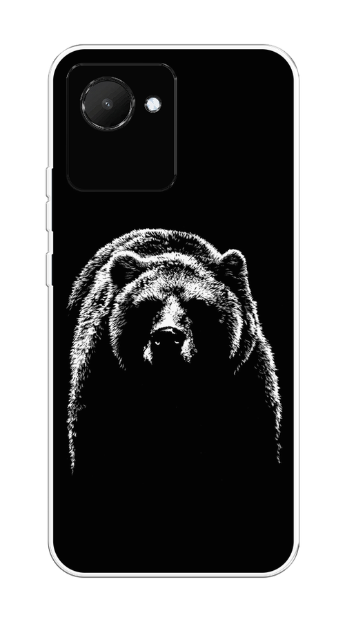 

Чехол на Realme C30 "Медведь в ночи", Белый;черный, 2510550-1