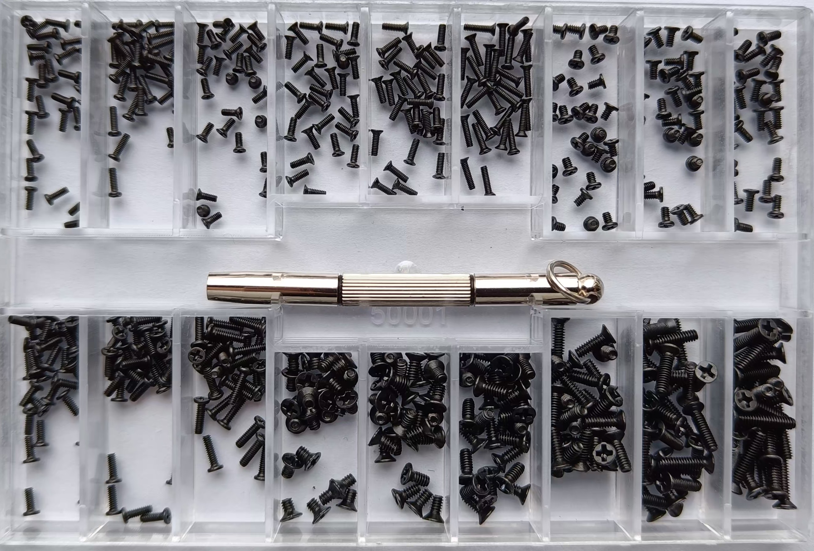 Набор винтов для ремонта электроники, очков (500 штук, с отвёрткой) ОЕМ (Q12DTGJ001) резинка для цепочек шнурков для очков набор 10шт прозрачный в золоте