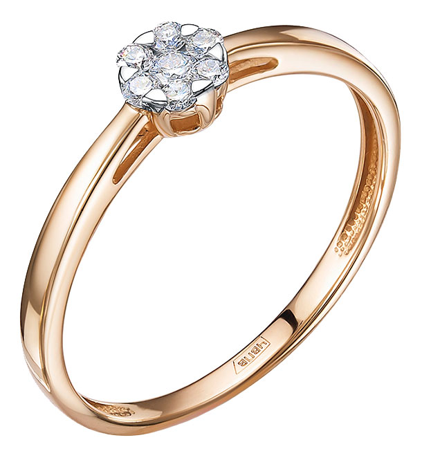 Кольцо из красного золота р. 16,5 Vesna jewelry 11600-151-00-00, бриллиант