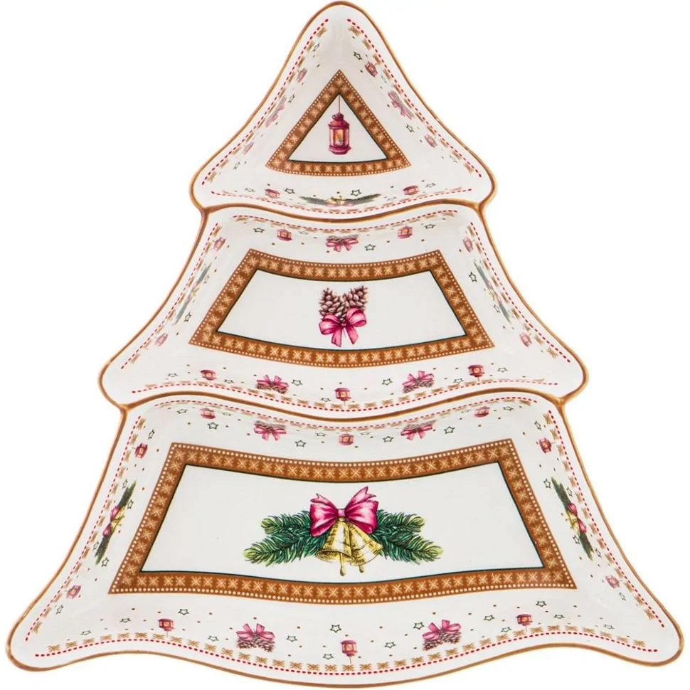 

МЕНАЖНИЦА 3-Х СЕКЦИОННАЯ "CHRISTMAS COLLECTION" 25*25 СМ. ВЫСОТА=4,5 СМ LEFARD