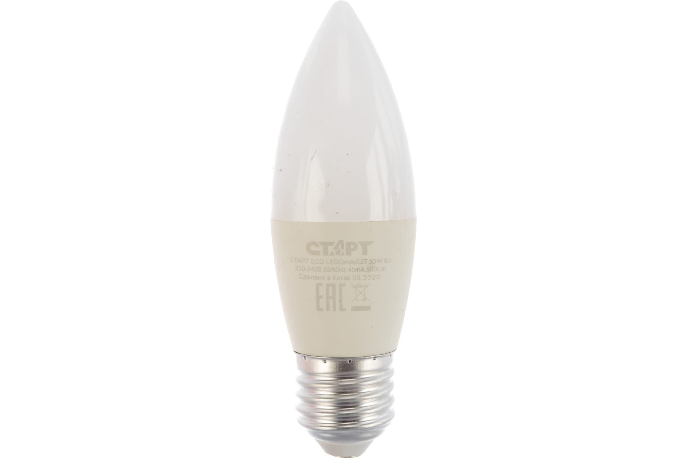 

СТАРТ светодиодная лампа в колбе свеча ECO LEDCandleE27 10W 65
