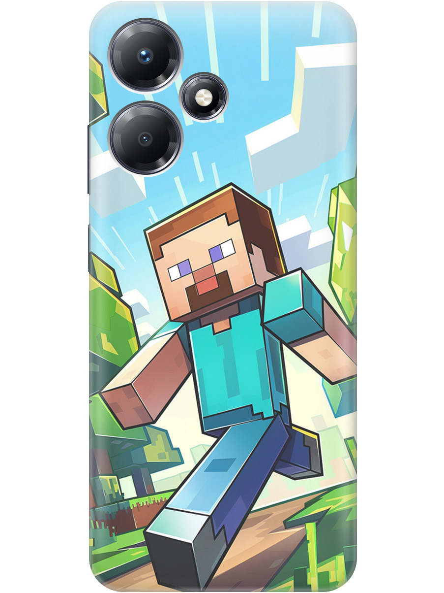 

Силиконовый чехол на Infinix Hot 30 Play с принтом "Майнкрафт", Прозрачный;голубой;зеленый, 773941071