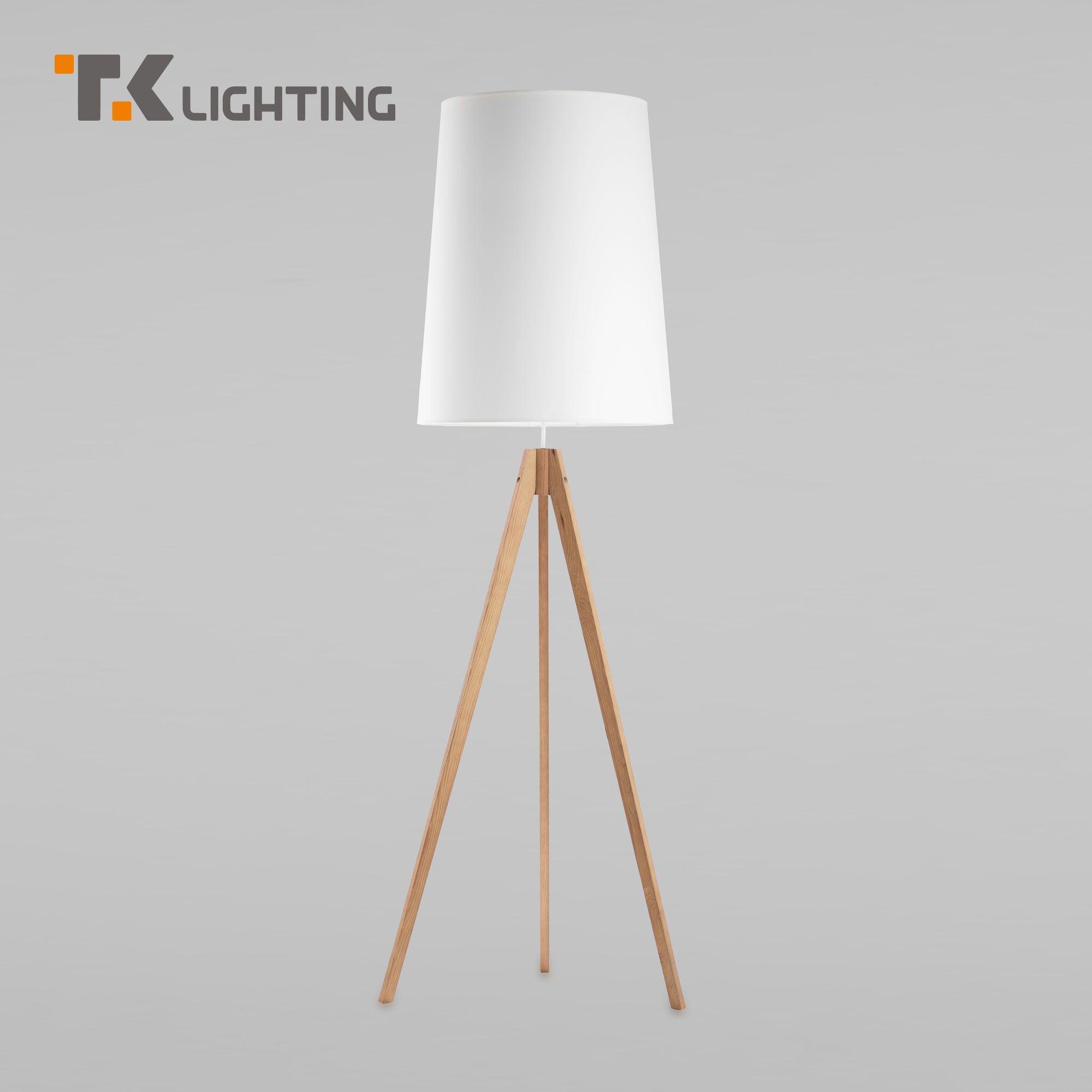 

Напольный светильник TK Lighting Walz 5047 светлое дерево и белый абажур E27