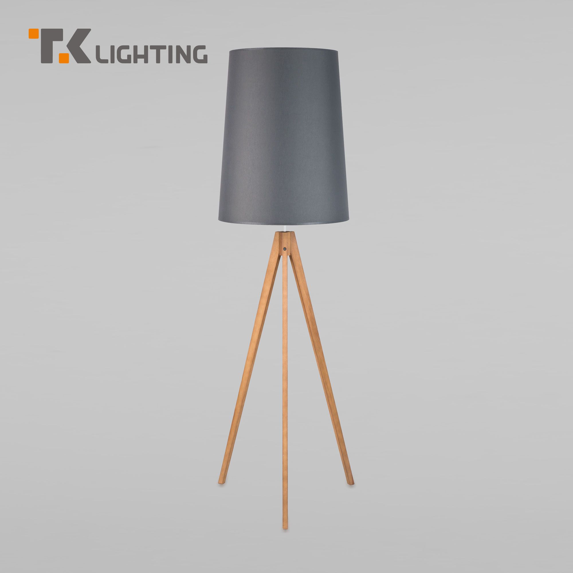 

Напольный светильник TK Lighting Walz 5046 светлое дерево и серый абажур E27