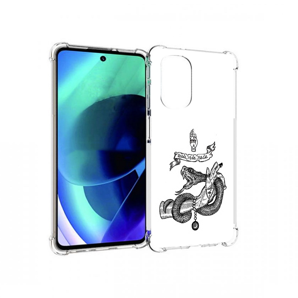 

Чехол MyPads Tocco для Motorola Moto G51 змея на руке рисунок (PT227078.365.366), Прозрачный, Tocco