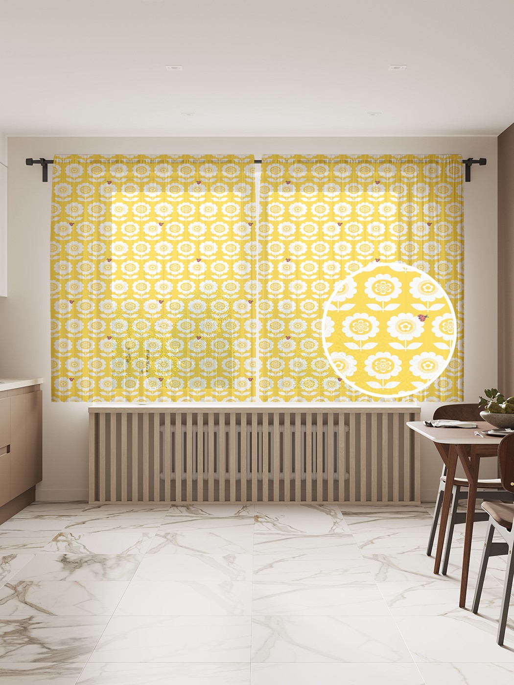 

Фототюль JoyArty "Божьи коровки на самобытных цветах" 145x180см, Божьи коровки на самобытных цветах