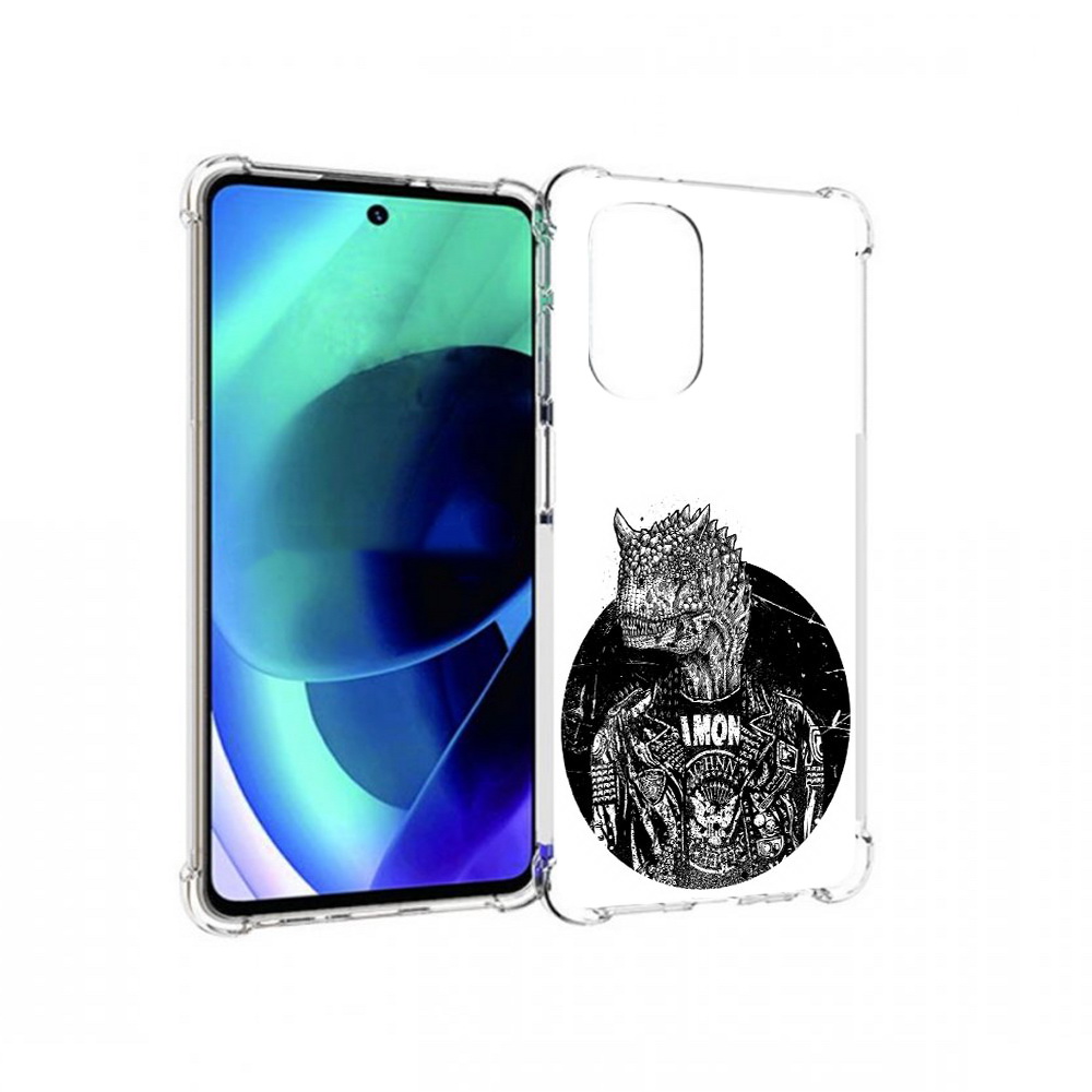 

Чехол MyPads Tocco для Motorola Moto G51 динозавр в куртке (PT227078.365.328), Прозрачный, Tocco