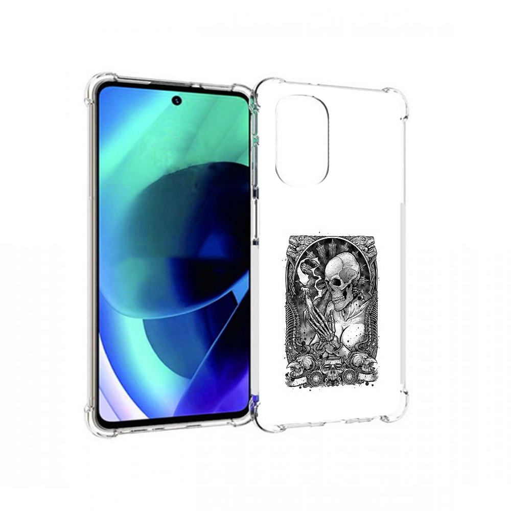 

Чехол MyPads Tocco для Motorola Moto G51 девушка скелет (PT227078.365.316), Прозрачный, Tocco