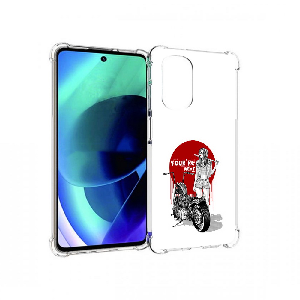 Чехол MyPads Tocco для Motorola Moto G51 девушка с мотоциклом (PT227078.365.315)