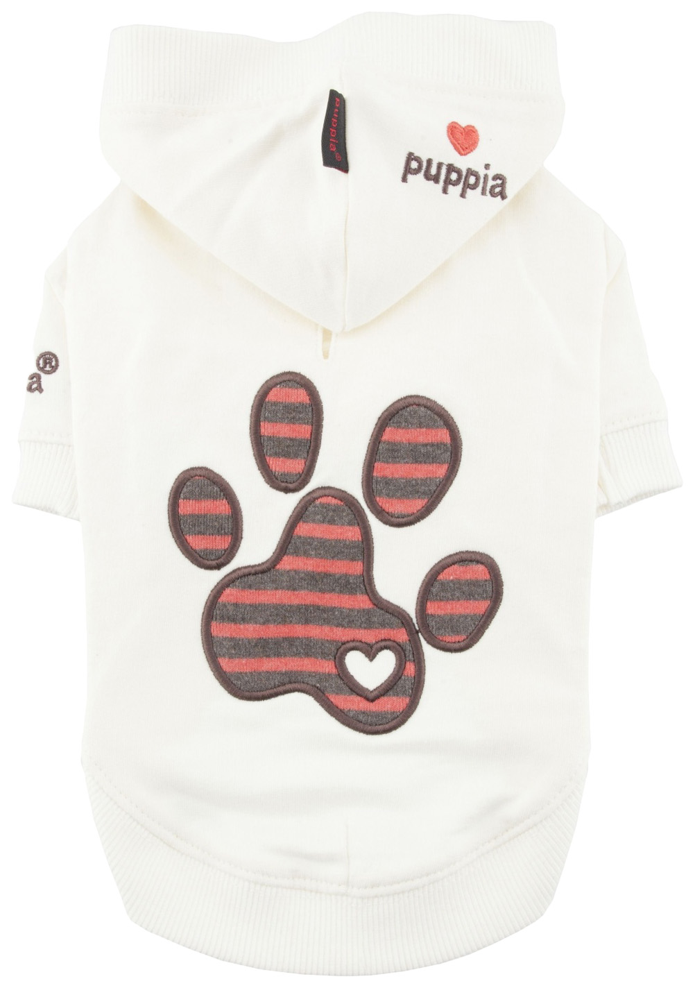 фото Толстовка для собак puppia urban pawz, унисекс, белый, m, длина спины 25 см