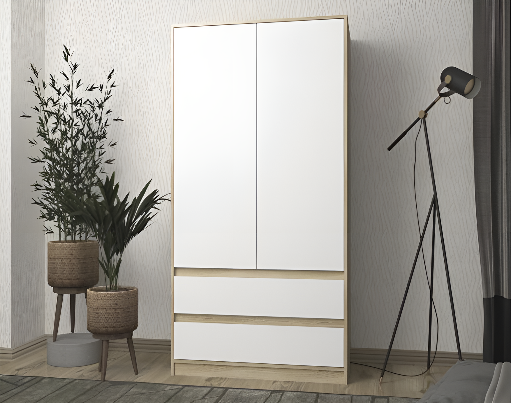 

Шкаф книжный QualisMebel Chelsea 3-3 900х550х2100, Дуб Сонома/Белый, Бежевый, Chelsea 3-3