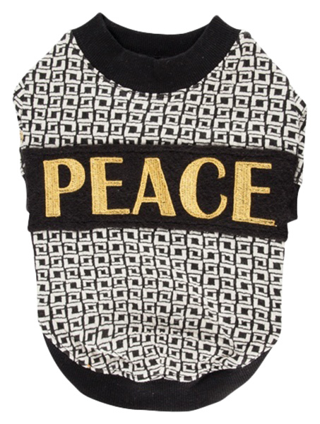

Футболка для собак Puppia Peacekeeper, унисекс, черный, M, длина спины 25 см