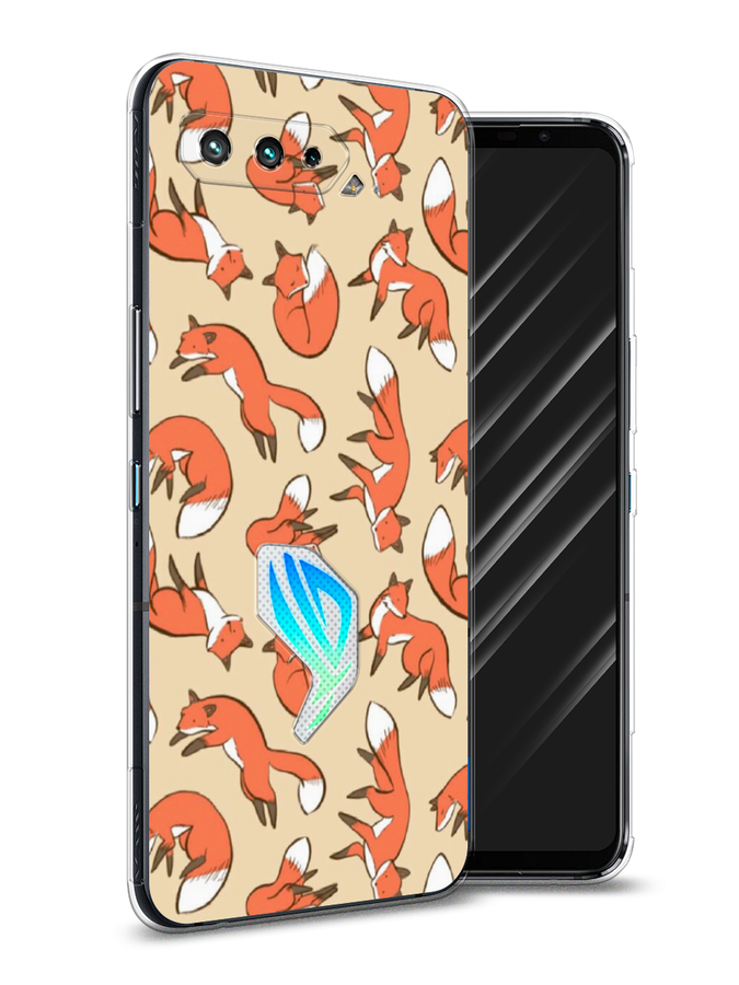 

Чехол Awog на Asus ROG Phone 5 "Лисички фон", Бежевый;оранжевый;белый, 44250-3