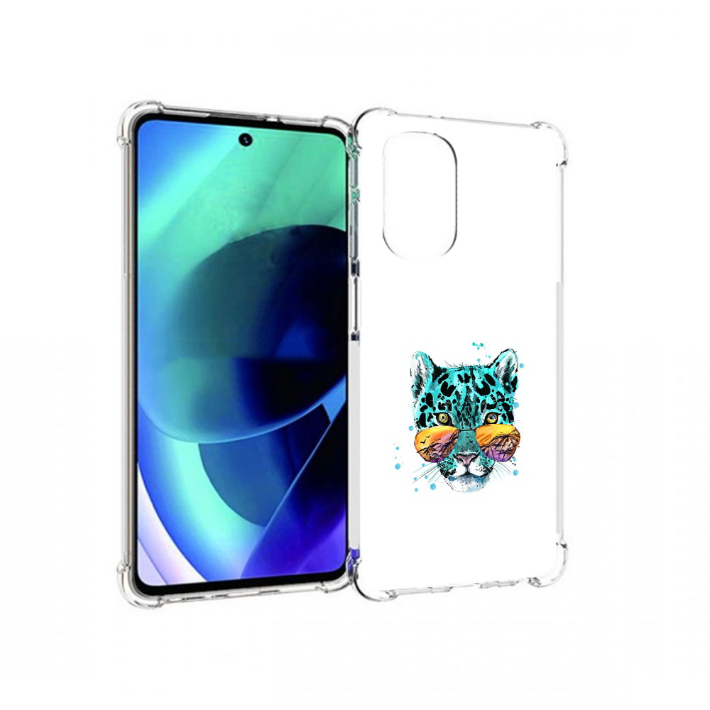 

Чехол MyPads Tocco для Motorola Moto G51 голубой лео (PT227078.365.294), Прозрачный, Tocco