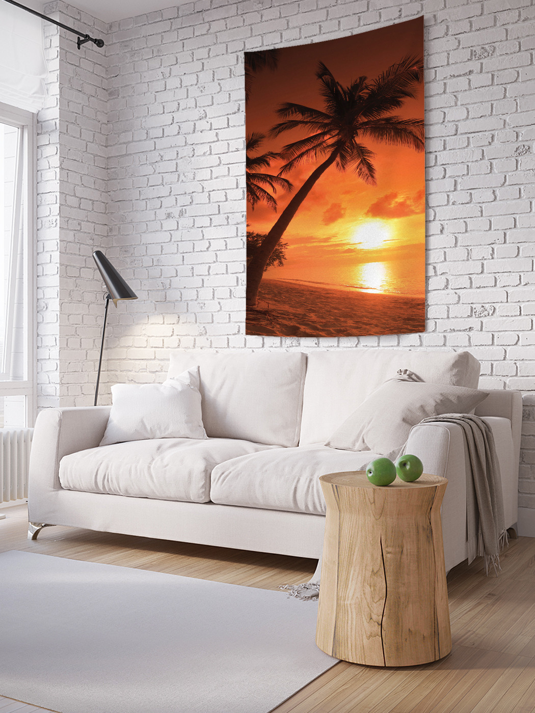 

Вертикальное фотопанно на стену JoyArty Силуэт пальмы на закате 150x200 см, Силуэт пальмы на закате