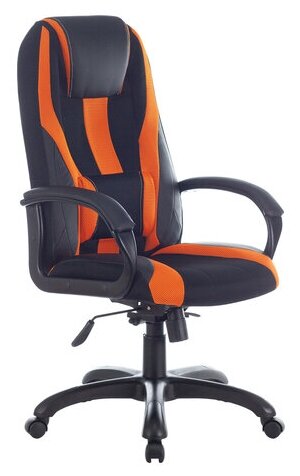 фото Кресло компьютерное brabix premium rapid gm-102 экокожа/ткань, black / orange