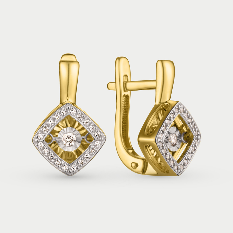 

Серьги из желтого золота ЭТАЛОН 02-13-5499-31-00, бриллиант, 02-13-5499-31-00